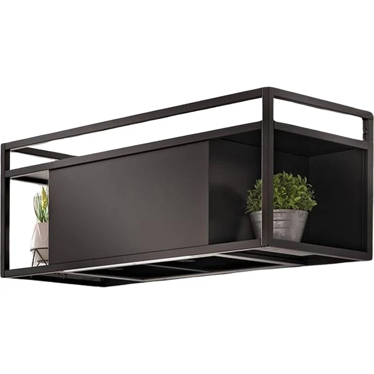 Airforce Q-Bic Wandhaube Dunstabzugshaube, 120x40cm, Edelstahl Anthrazit matt, Abluft/Umluft, 635 m³/h, 90° drehbarer Motor, mit LED-Beleuchtung