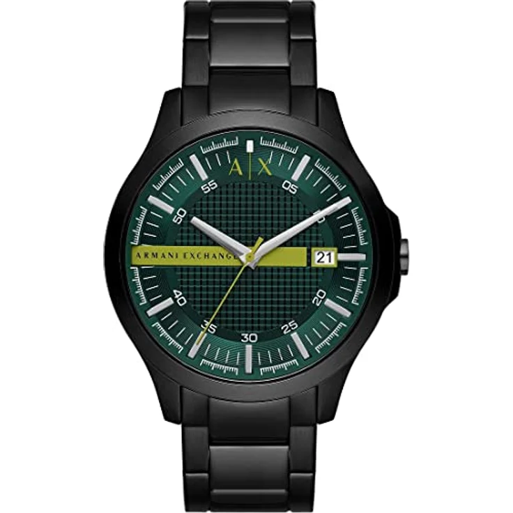 Armani Exchange Herrenuhr 3-Zeiger-Werk Datum Edelstahl schwarz, AX2450 – Bild 1