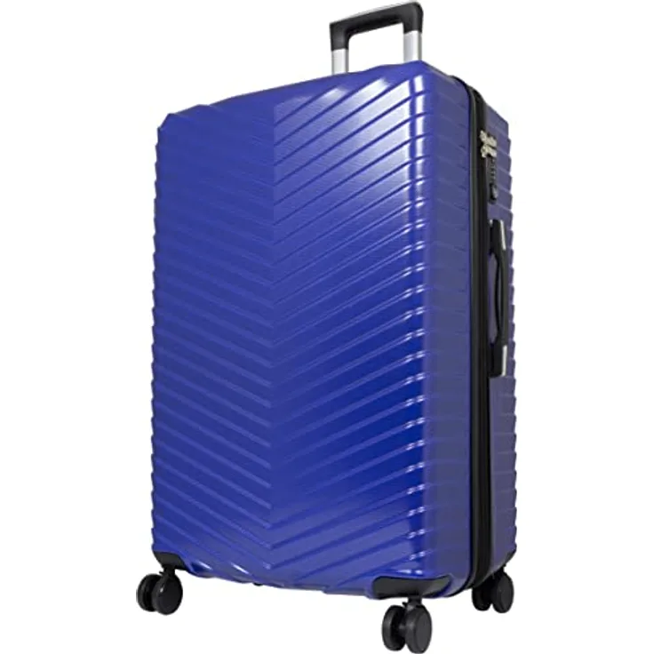 Trendyshop365 Reise-Koffer groß Hartschale Meran 76 cm 95 Liter 4 Räder TSA-Schloss Blau