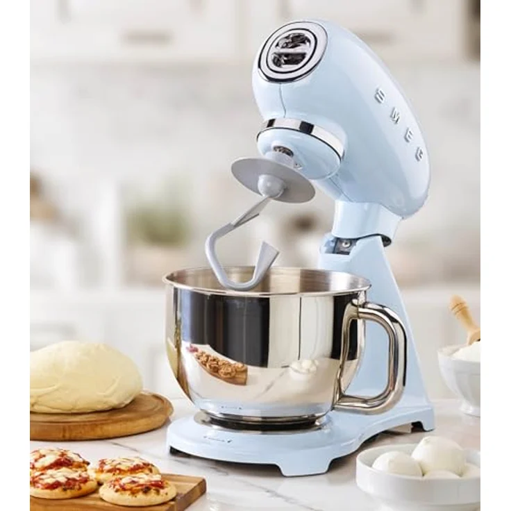 Smeg SMF03PBEU Küchenmaschine mit Direktantrieb, 800W, 4,8 L Edelstahlschüssel, pastellblau, Serie: SMF03 – Bild 7