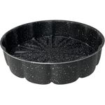 COFI 1453 Runde Backform Küchenform Marmor Anti Haft Ø26cm Tarte schwarz, Backofengeeignet, Antihaftbeschichtung, Hitzebeständig, für alle Herdarten geeignet