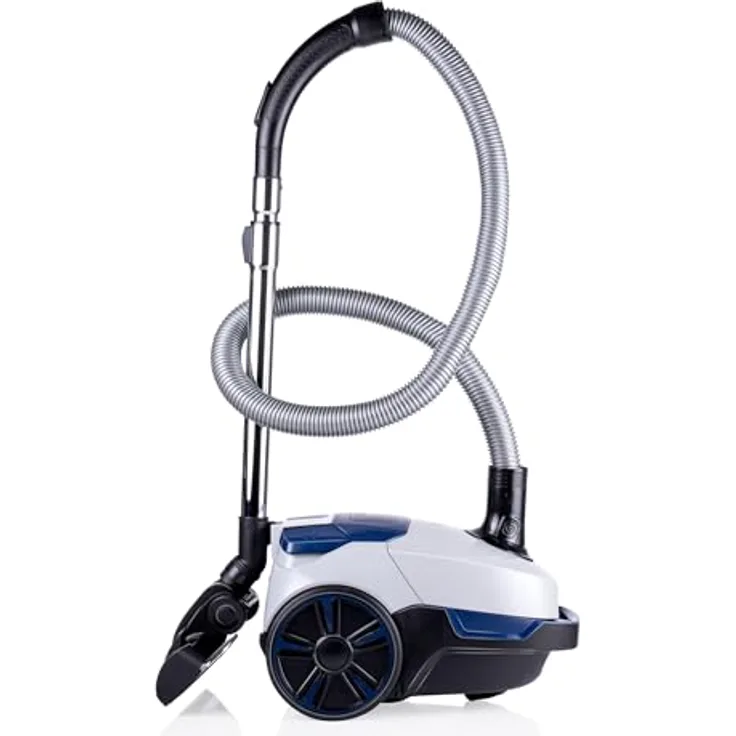 Dirt Devil Staubsauger mit Beutel DD2002 - Bodenstaubsauger 2.5L - 800W - HEPA 10 Filter - Weiß/Blau