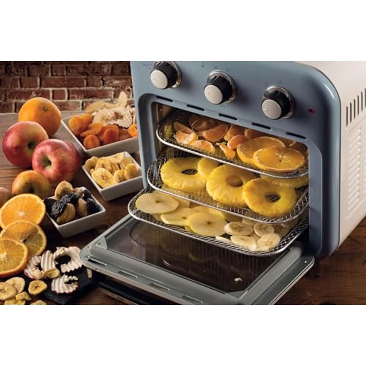Ariete 4632 Vintage Heißluftfritteuse und Backofen, 1400 W, 2in1, 16 l Fassungsvermögen, inklusive Zubehör, 60-Minuten-Timer, Doppelglas, Celeste – Bild 5