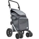 Bischof Einkaufstrolley Keep Cold, 44 l, wasserdichte Polyester-Tasche mit 4 l Kühlfach, Aluminiumgestell, rutschfester Gummigriff