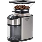 Adler CAMRY CR 4443 Kaffeemühle mit Kegelmahlwerk, 200W, Gehäuse aus Edelstahl, 16 Mahlgrade, Volumen 230 g, Elektromühle mit automatischem Ausschalten, doppelter Sicherheitsschalter, silber
