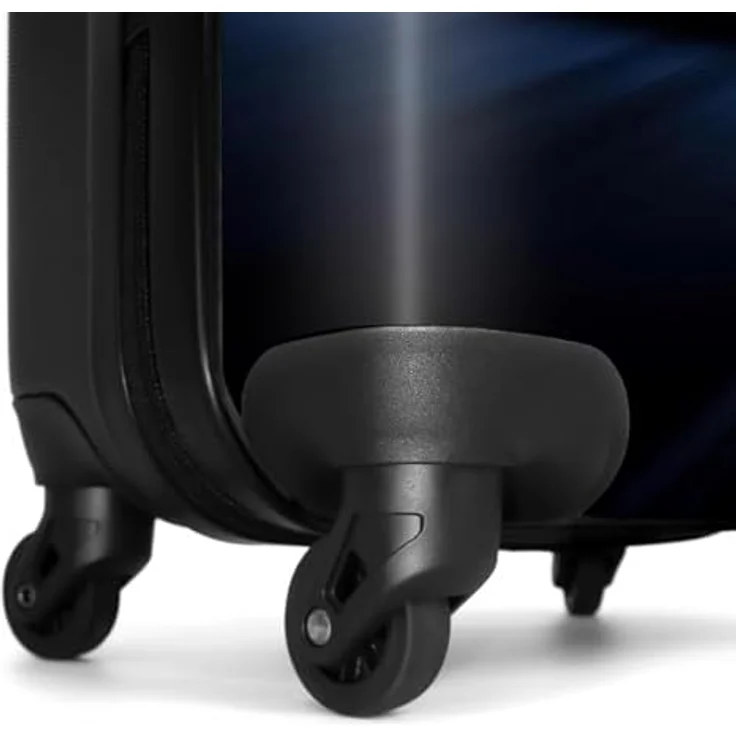 NoBoringSuitcases.com© Kinderkoffer Auto, blauer Trolley mit 36 Liter Stauraum, 4 Rollen, Handgepäck 55x35x20cm – Bild 6