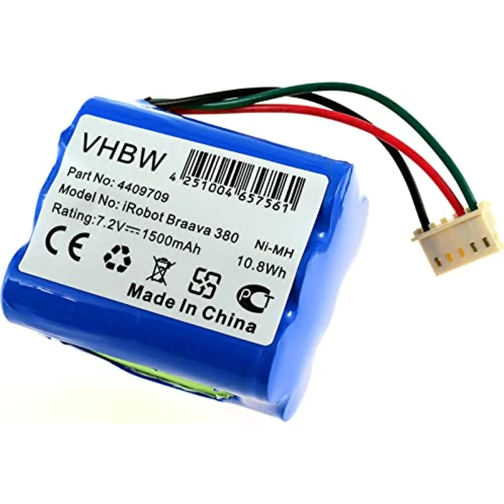 akku-net Akku für Wischroboter iRobot Braava 390T, 7,2V NiMH, 1500mAh, Blau – Bild 2