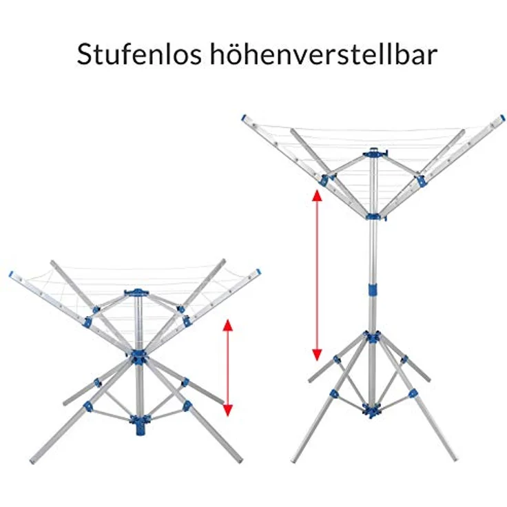 Alu Wäschespinne 16m Gesamtleine, 4 Standbeine – Bild 3