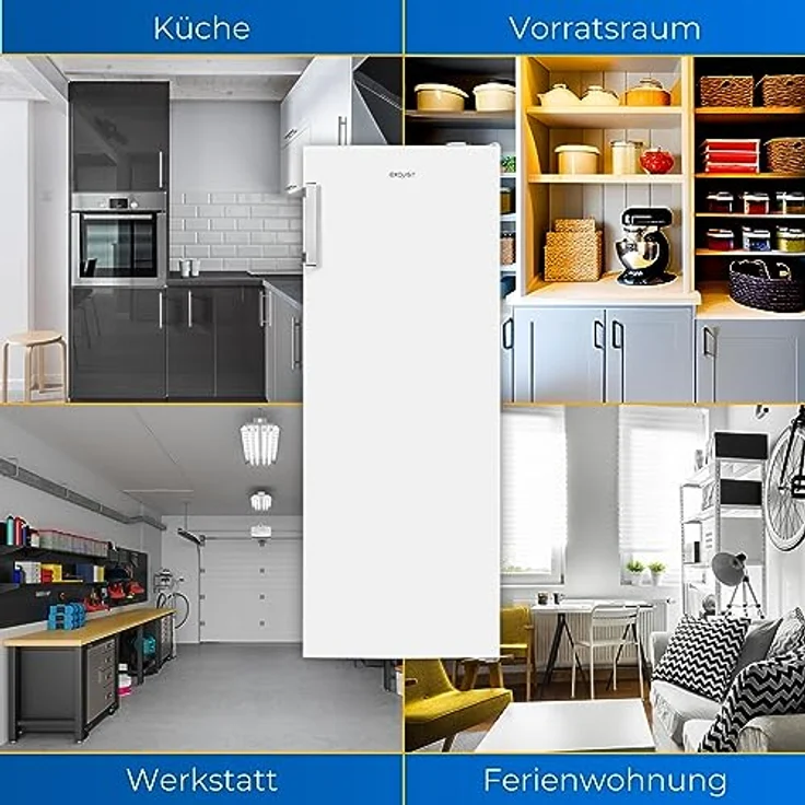 Exquisit Gefrierschrank GS5231-NF-H-040C weiss | 161 l Nutzinhalt | 4*-Gefrieren | Alarm-Funktion | Schnellgefrieren | NoFrost – Bild 5
