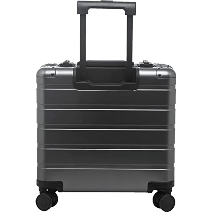 ALUMAXX 45194 Businesstrolley Gravity, Reisekoffer mit Overnight Fach und herausnehmbarer Fächermappe, Rollkoffer aus Aluminium, Trolleykoffer mit 4 Rollen, Koffer ca. 44 x 42 x 22,5 cm, grau – Bild 2