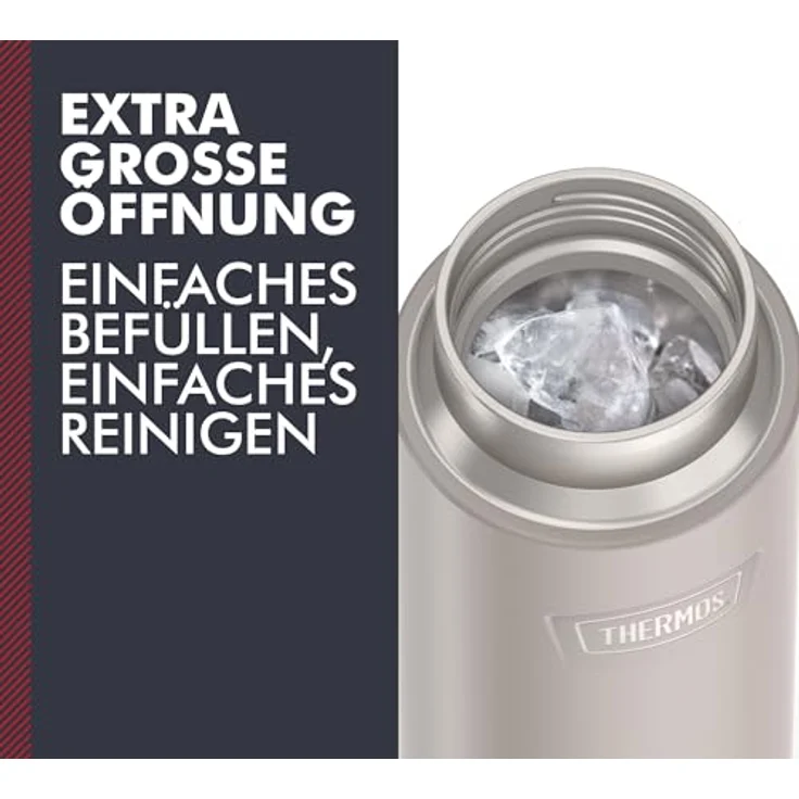 Thermos THERMOS ICON BEVERAGE BOTTLE 0,71l, beige/sandstone mat, Edelstahl Trinkflasche 710ml, 18h heiß / 24h kalt, spülmaschinenfest, absolut dicht, BPA-frei – Bild 3