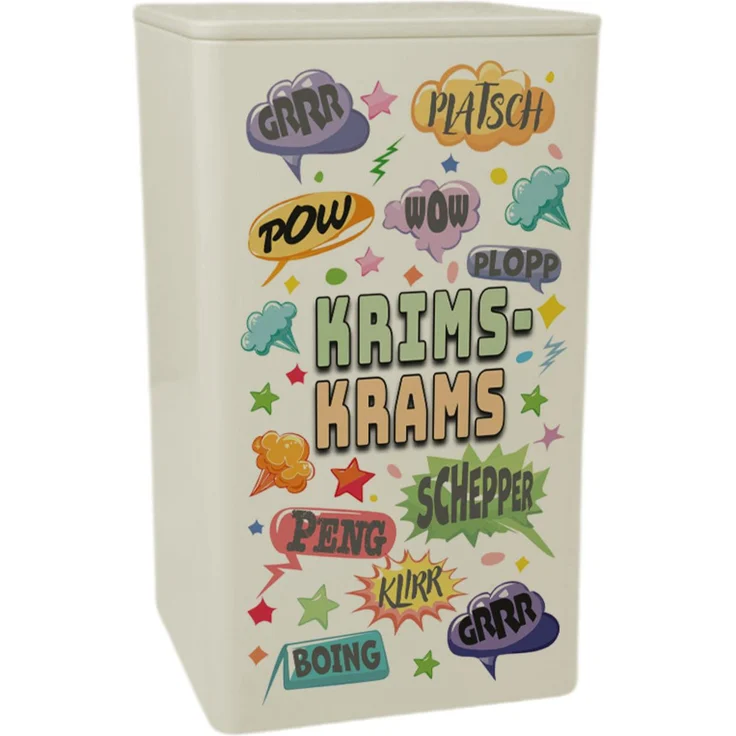 speecheese Comic Pop-Art Krims-Krams Dose 900ml, bunte Metalldose mit Comic-Label und dynamischen Soundwords