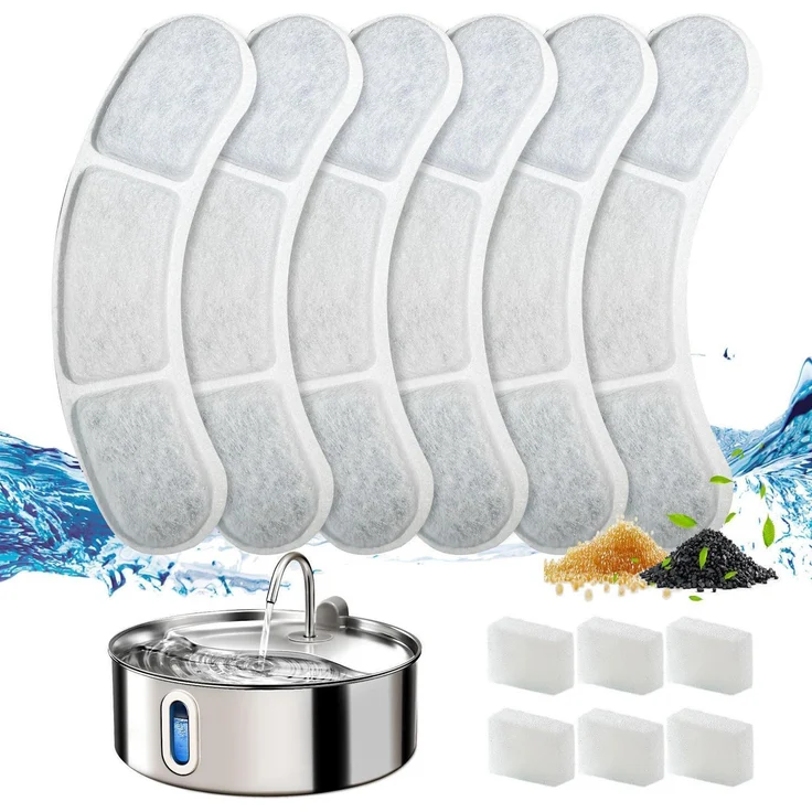 FUKUMARU Trinkbrunnen Filter, 6 Stück für 7L Edelstahl Wasserspender, Hohe Filterqualität für sauberes und frisches Wasser
