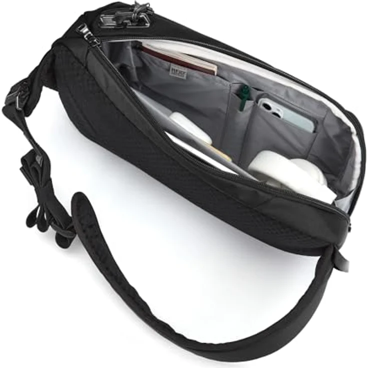 Pacsafe Vibe 325 Umhängetasche, RFID-sicher, 23 cm, 100% Nylon, schwarz – Bild 6
