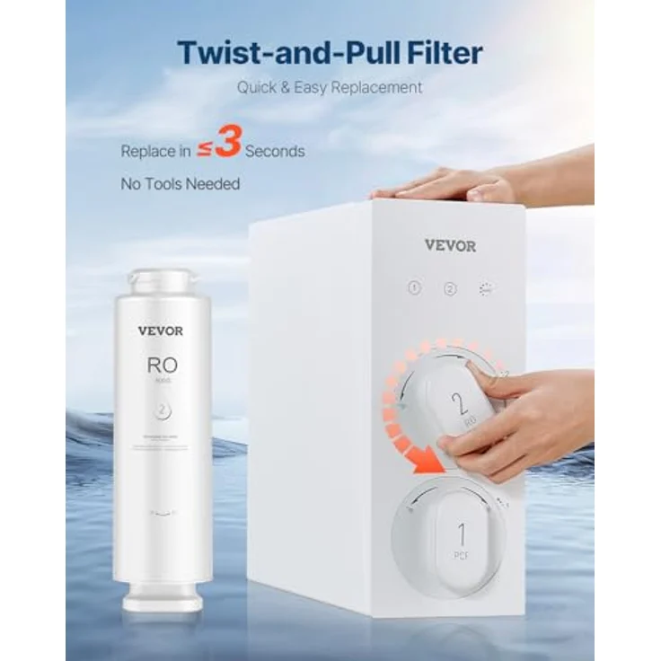 VEVOR Umkehrosmosesystem SS-009, 800 GPD, 11-stufiger Wasserfilter-Ersatz mit 24 Monaten Lebensdauer, kompatibel mit SS-006 Untertisch-Wasserfilter – Bild 5