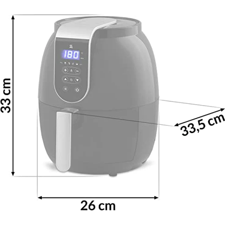 Berdsen DB-651, Fettfreie Heißluftfritteuse mit multifunktionalem Display, 2,6 l Fassungsvermögen, sicher und leicht zu reinigen – Bild 4