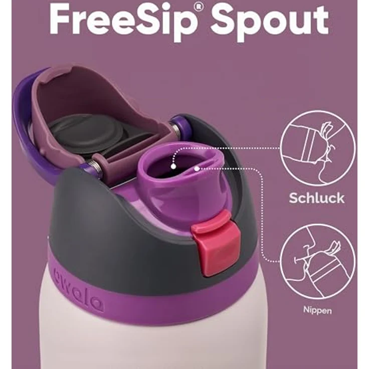 Owala FreeSip Edelstahl Trinkflasche mit Strohhalm, 945 ml – BPA-frei, isoliert, für Sport und Outdoor, Dreamy Field – Bild 4