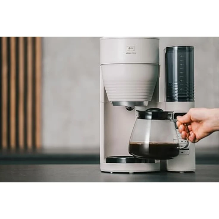 Melitta AromaFresh Pro X - Filterkaffeemaschine mit Mahlwerk, Glaskanne, 10 Tassen, warm-grey – Bild 4