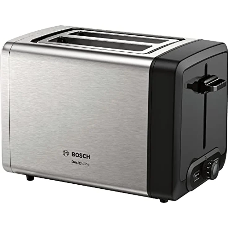 Bosch DesignLine TAT4P420 Toaster, 2 Scheiben, Edelstahl-schwarz – Bild 2