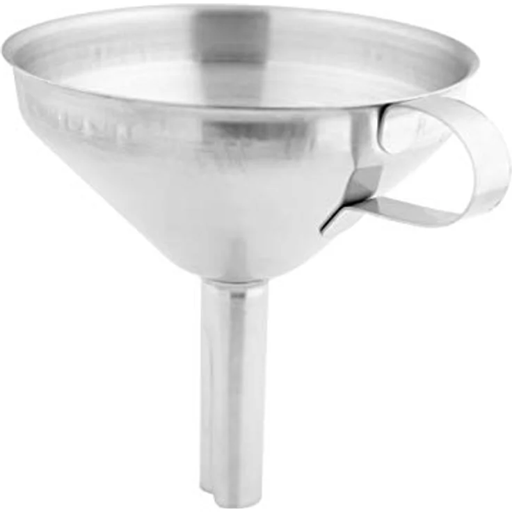 axentia Trichter aus Edelstahl - Einfülltrichter mit Henkel - Einfüllhilfe für Gläser - Metall Einfülltrichter 10 cm Durchmesser - Einfüllrohr 1,5 cm - Einfüllhilfe - Küchenzubehör – Bild 2