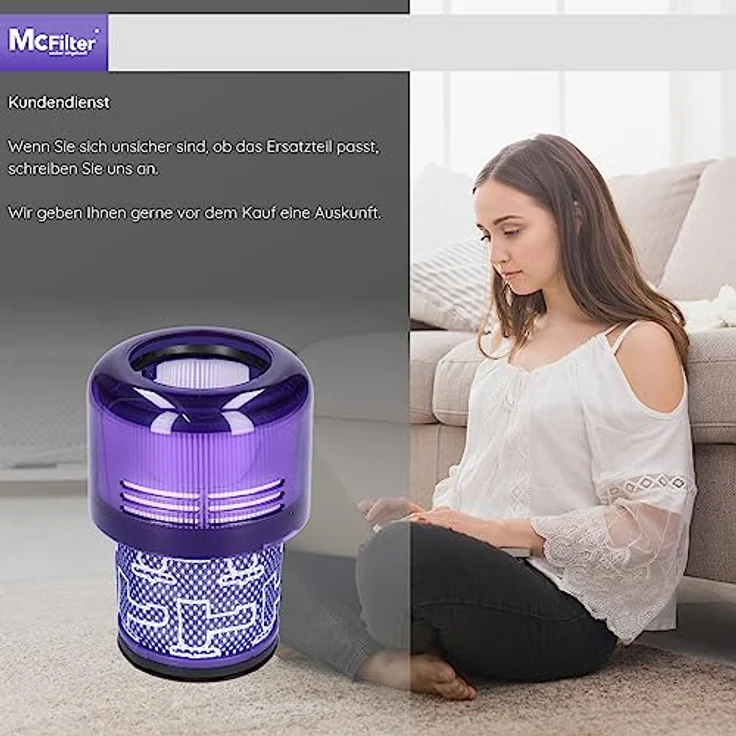 McFilter | 3x Filter geeignet für Dyson V11 V15 SV14 SV22 Absolute Animal Extra Pro Detect Torque Drive Akku Staubsauger, Ersatz Vakuumfilter als Alternative für 970013-02, 97001302 – Bild 5