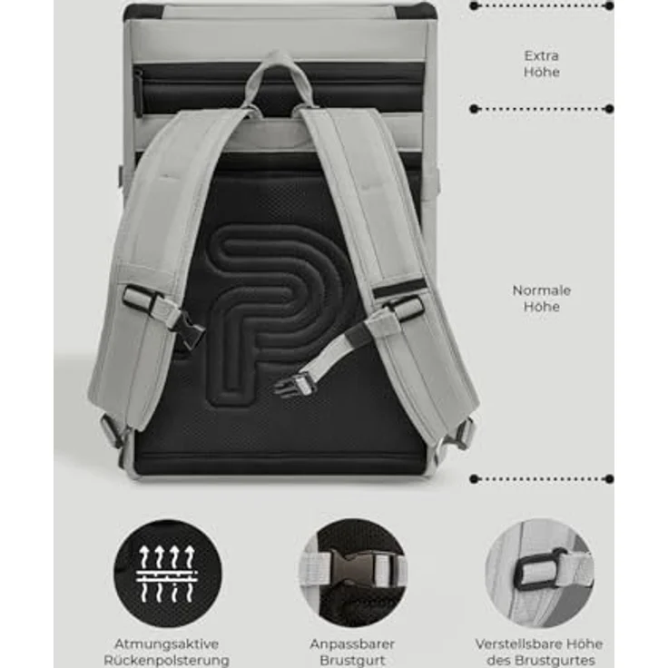 Pactastic Urban Collection Rucksack 50 cm Laptopfach grey – Bild 6