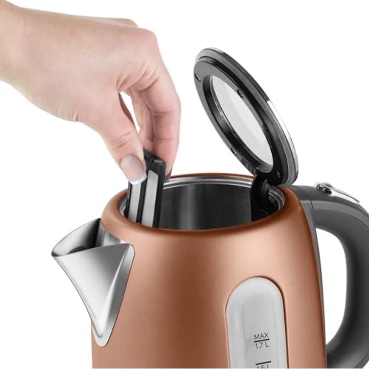 SENCOR SWK 1776GD Wasserkocher aus Edelstahl mit abnembarem Filter (2150 Watt, Volumen 1,7 L) metallic braun – Bild 5