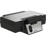 Krups FDK261 Iconic Waffeleisen, 850 W, keramikbeschichtete Antihaft-Platten, vertikale Aufbewahrung, Schwarz/Edelstahl