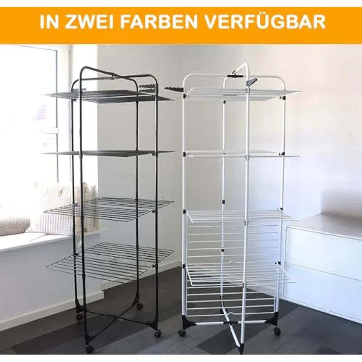 Yoursol Turmwäscheständer Yoursol Paris, 40 m Trockenlänge, höhenverstellbar, Schwarz/Weiß – Bild 6