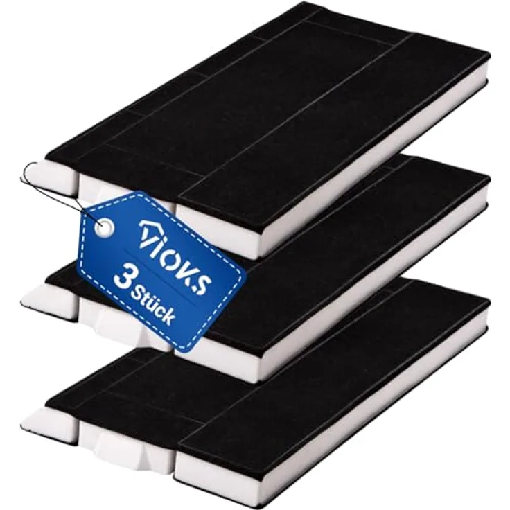 VIOKS SET 3x Aktivkohlefilter Dunstabzugshaube 380/395 x 175/196 x 30 mm Ersatz für Bosch DHZ4506 434229 00434229 Siemens LZ45501 Neff Z5144X1 Z5144X5 Constructa CZ5144X5 - Filter Dunstabzugshaube