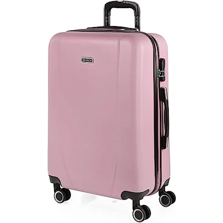 ITACA - Koffer Mittelgroß - ABS Hochwertiger und Stabiler Reisekoffer mit Rollen - Koffer Mittelgroß 4 Rollen Leicht mit Kombinationsschloss. Koffer 4 Rollen 71160, Rosa