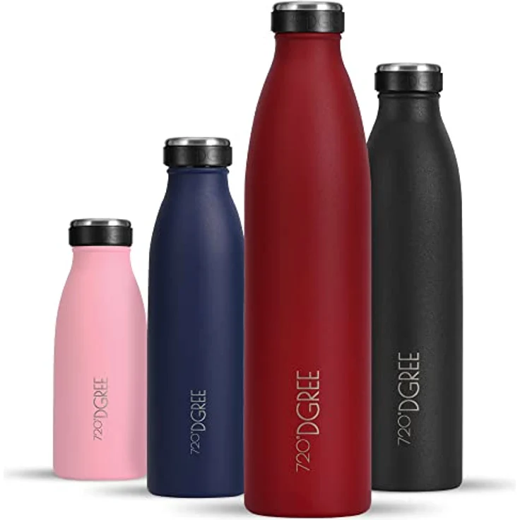 720°DGREE Edelstahl Trinkflasche “milkyBottle” - 750ml - BPA-frei, auslaufsicher, kohlensäuregeeignet, Thermosflasche für Sport, Uni, Outdoor, Camping – Bild 1