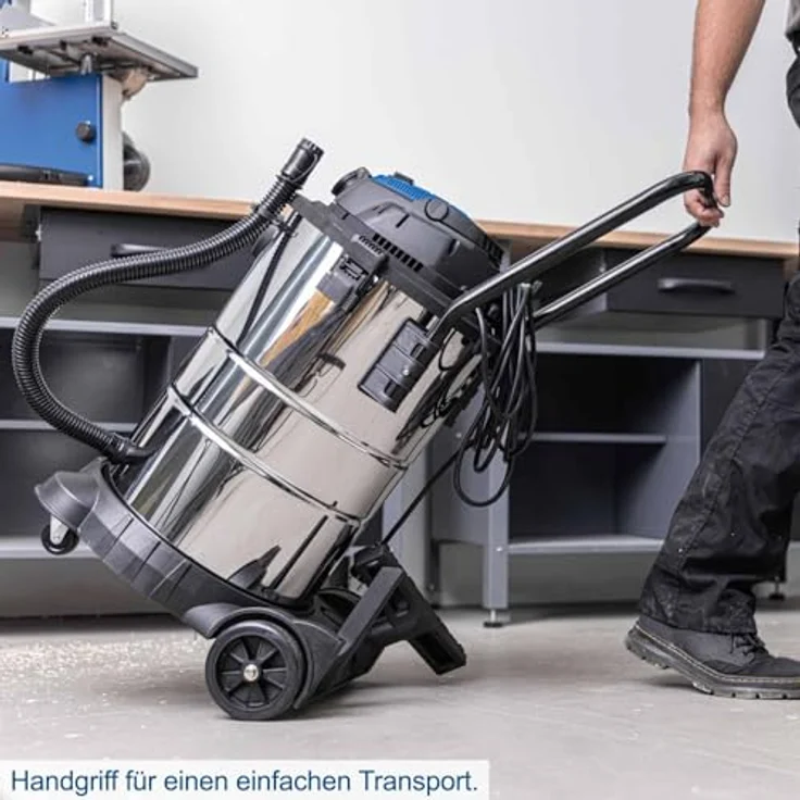 Scheppach VC50 Nass- / Trockensauger, 50L Edelstahlbehälter, 1400W, 20kPa Saugleistung, inkl. Teleskoprohr und Werkzeugsteckdose, 5m Kabel, 3m Schlauch – Bild 5