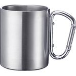 Westmark Edelstahltasse mit Karabinerhaken – praktische Camping-Tasse Outdoor, ideal für heiße und kalte Getränke, Becher mit Karabiner zum Befestigen – 300 ml, Edelstahl, rostfrei