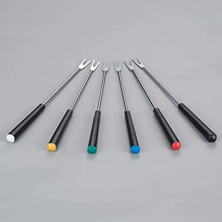 Severin FR 2408 2-in-1 Mini-Fritteuse, Fritteuse-Fondue 840 W, Inkl. 6 Fondue-Gabeln, 200 g Frittiermenge Silber-schwarz – Bild 7