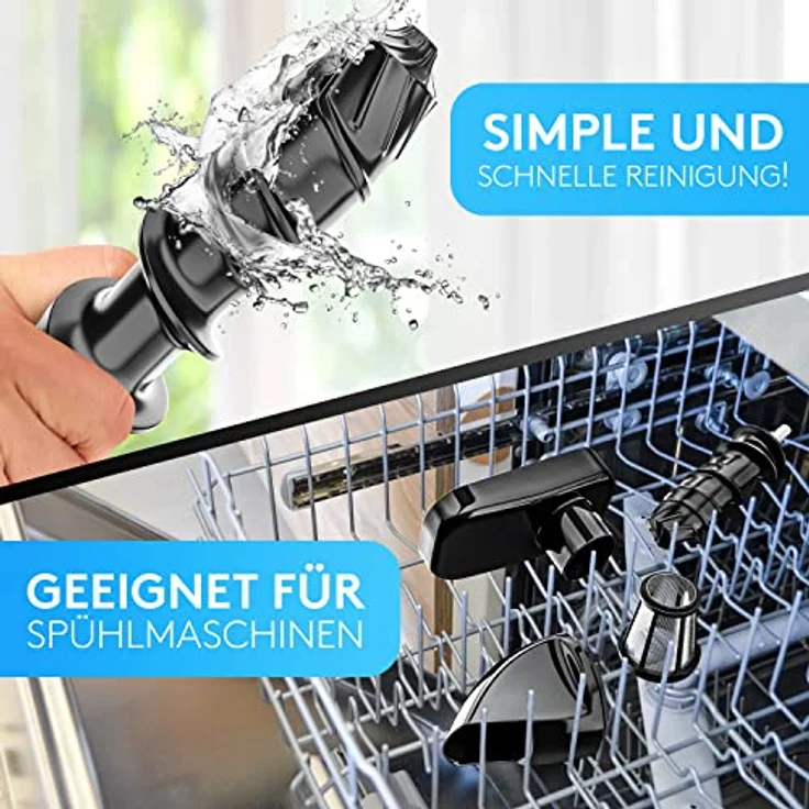 Divaro [DAS ORIGINAL] - Slow Juicer - Entsafter Gemüse und Obst - [150 W] Vitaminschonender Obstentsafter mit Umkehr Funktion Inkl. Reinigungsbürste - BPA Frei – Bild 5
