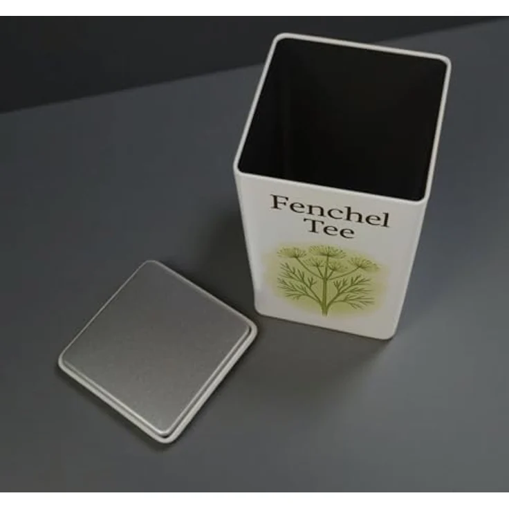 speecheese Tee Tranquility Fenchel Tee Dose, 900ml, mit botanischem Design in zarten Grüntönen – Bild 4