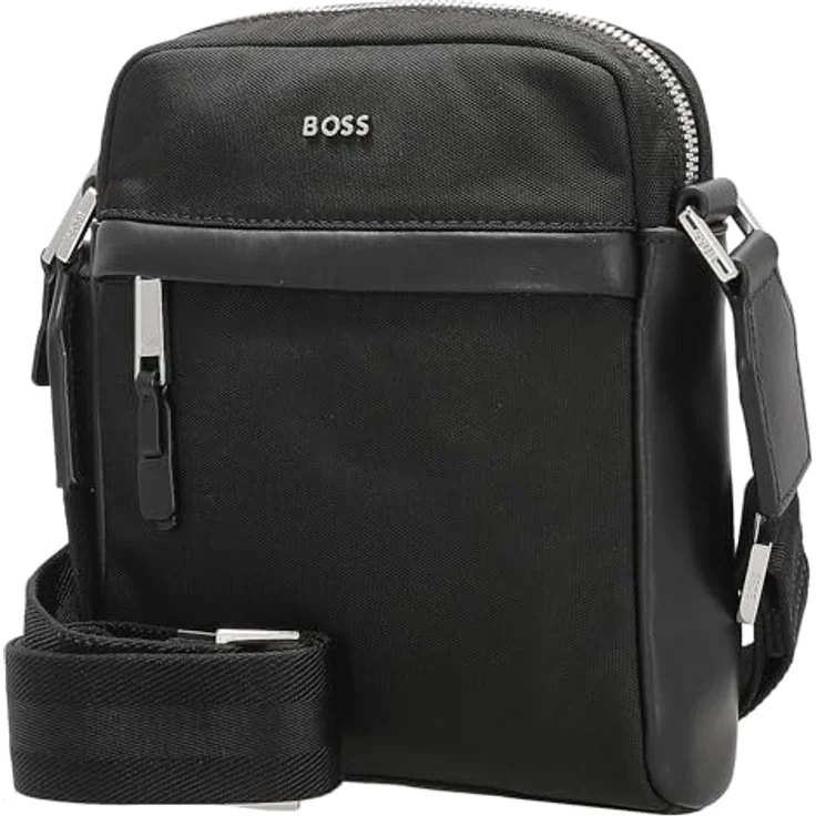 Hugo Boss Bodybag Highway NS Zip, stilvolle Crossbody Bag aus recyceltem Polyester, schwarz, kompakte Größe 18 x 5.5 x 21 cm – Bild 2
