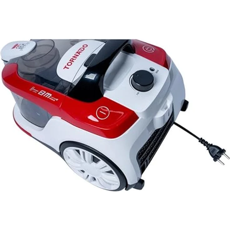 Tornado Bodenstaubsauger VCBKC800RC Beutellos Rot/Weiß, 800,00 W, höhenverstellbares Saugrohr, verschiedene Aufsätze – Bild 3