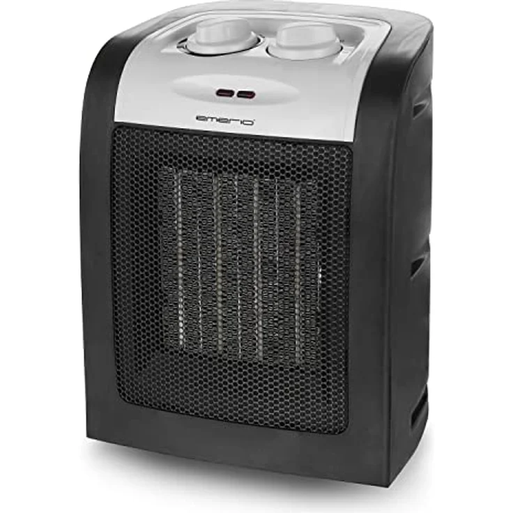 Emerio FH-106145, 1800W ECO Keramik Heizlüfter mit zwei Leistungsstufen, PTC Heizelement, Thermostat, Sicherheitsschalter und Ventilatorfunktion, Schwarz – Bild 1