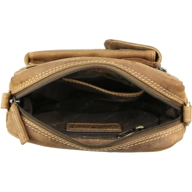 Greenburry Vintage Herrentasche aus Leder, 22 cm, mit Außentasche und Reißverschluss, braun – Bild 5