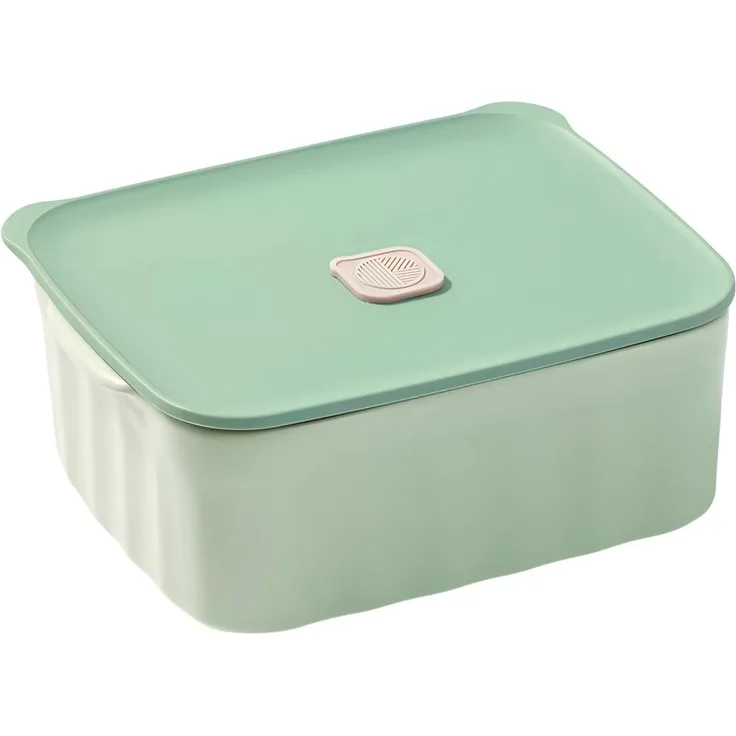 BUYDEEM Bento-Lunchbox, 810 ml, Keramik, gemütliches Grün, für die Mittagspause