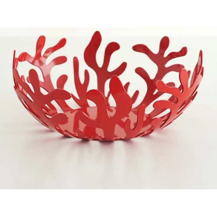 Alessi Mediterraneo ESI01/25 R Obstschale aus Edelstahl, glänzend poliert, rot (25 cm Durchmesser) – Bild 2