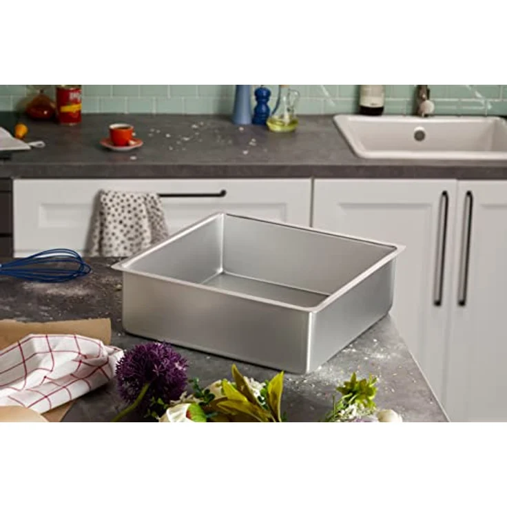 PME SQR124 Quadratische Backform aus eloxiertem Aluminium, 305 x 305 x 102 mm, Silver, 30 x 30 x 10 cm – Bild 5