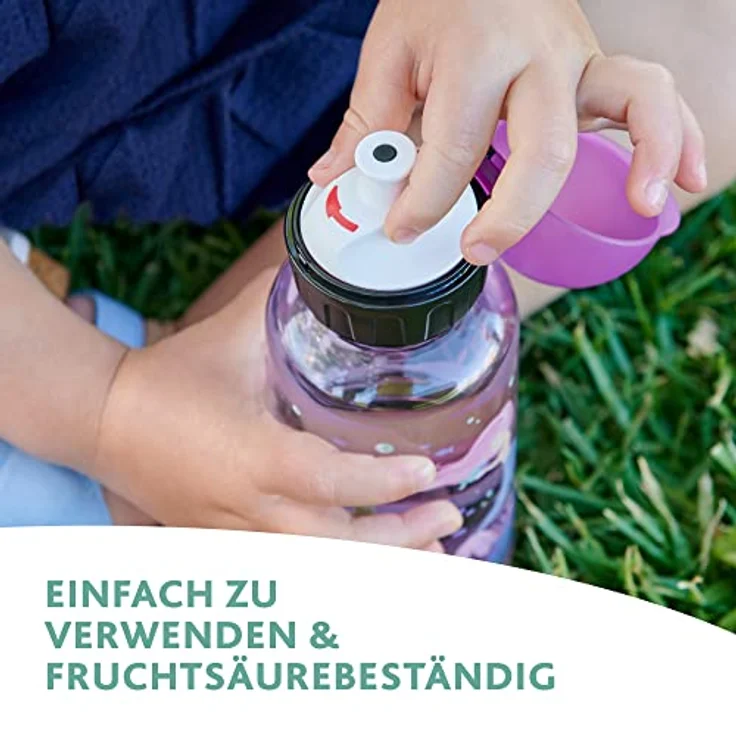 Emsa Trinkflasche Kids Tritan Bagger, 0.4 L, 100% auslaufsicher, spülmaschinenfest, bunt mit Motiv – Bild 8