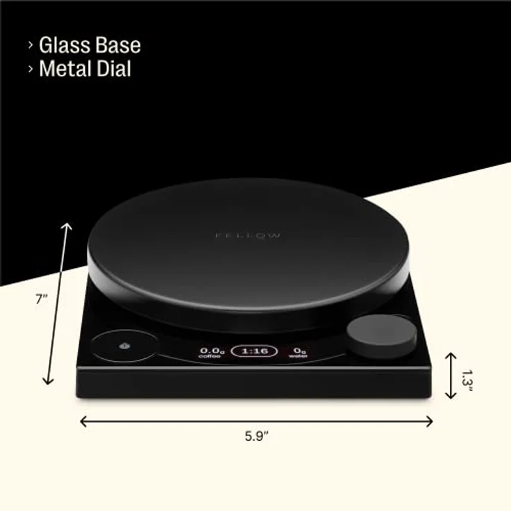 Fellow Tally Pro Studio Digital Kaffeewaage – Präzisionswaage mit Glasoberfläche – Digital bis 2.200g – OLED-Display – Mattschwarz – Bild 4