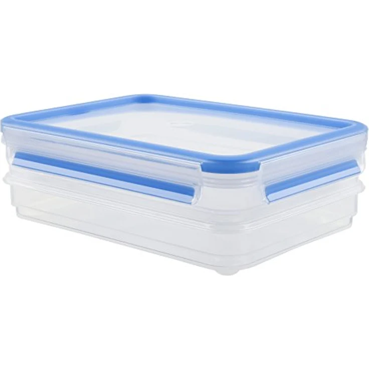 Emsa 513576 Aufschnittbox-System mit Deckel, 0.6 Liter, Transparent-Blau, Clip & Close – Bild 2