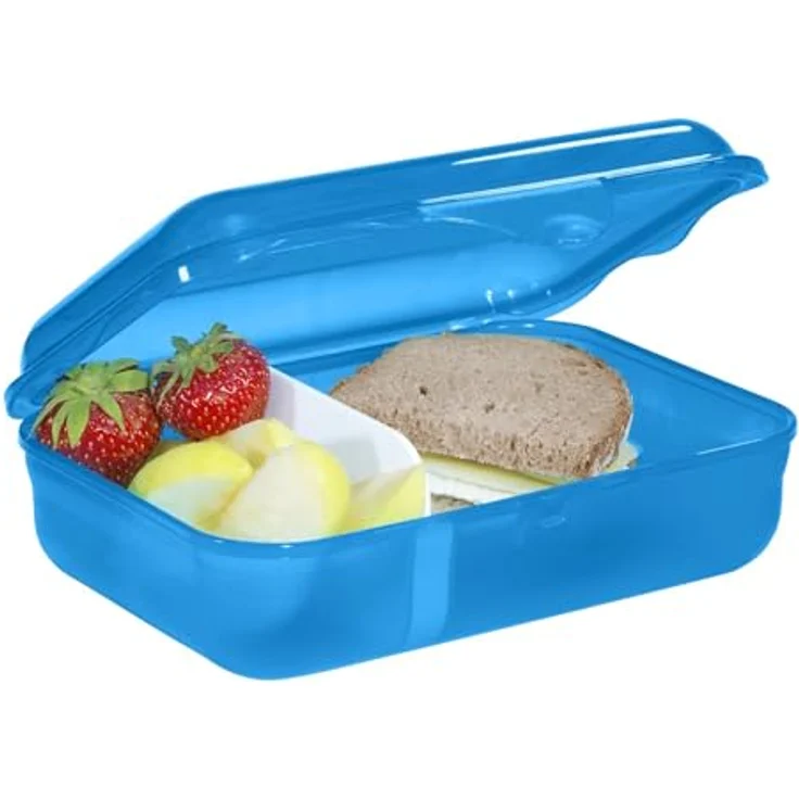 Step by Step Lunchbox mit Klickverschluss, spülmaschinengeeignet, BPA-frei, herausnehmbare Trennwand, geeignet für Schulranzen – Bild 2