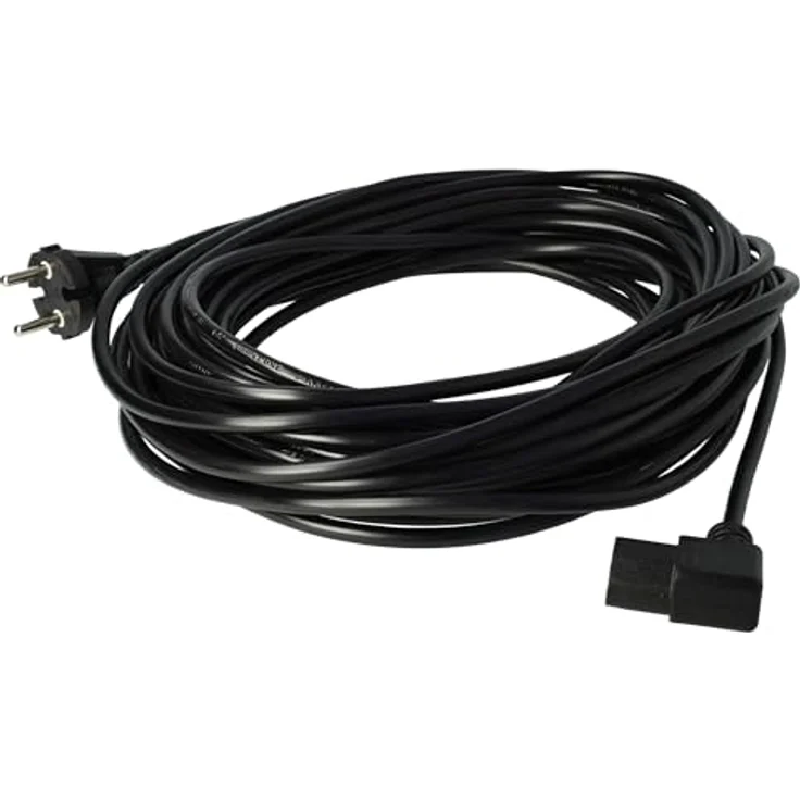 vhbw Stromkabel kompatibel mit Sebo 350 Evolution, 370 Evolution, 300 Evolution Staubsauger - 15 m Kabel, Anschlusskabel - Flexibles schwarz- FarbechieSchließe.inWeitere.unklare.informationen.ein. – Bild 4