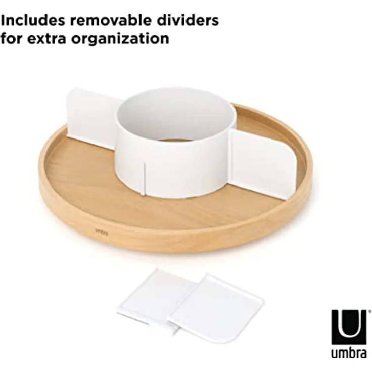 Umbra Bellwood Drehbarer Organizer, Lazy Susan Drehteller, Weiss/Natur – Bild 5